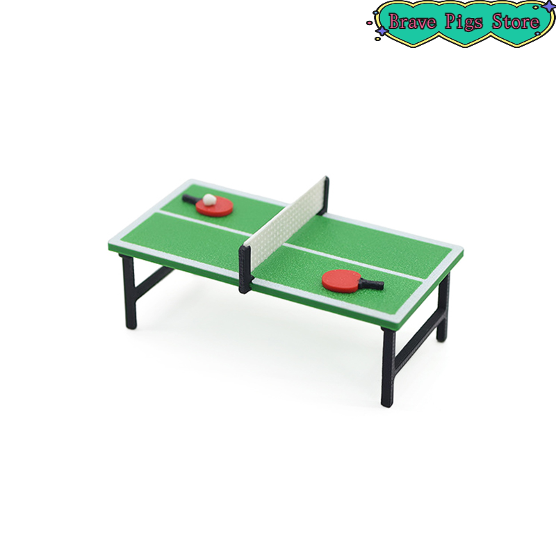 Table Tennis Paddle Set - 1:12 Miniature Table Tennis Racket Model