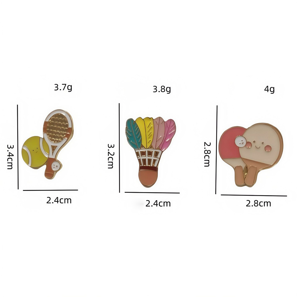 Zinc Alloy Brooches Stylish Ba - Table Tennis Logo recension och pris