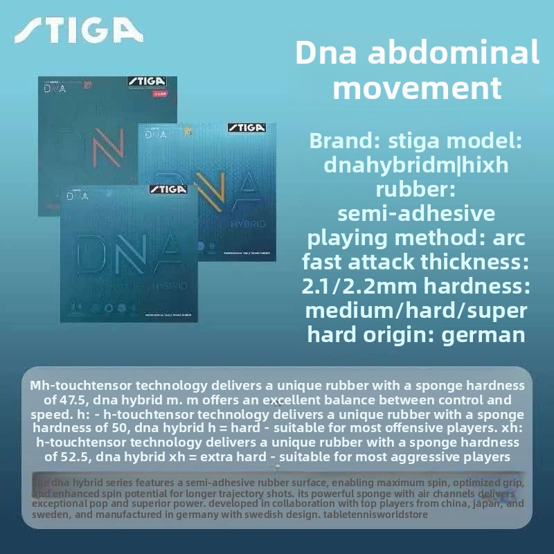 Authentic STIGA DNA Hybrid Ser - Table Tennis Hybrid Rubbers recension och pris
