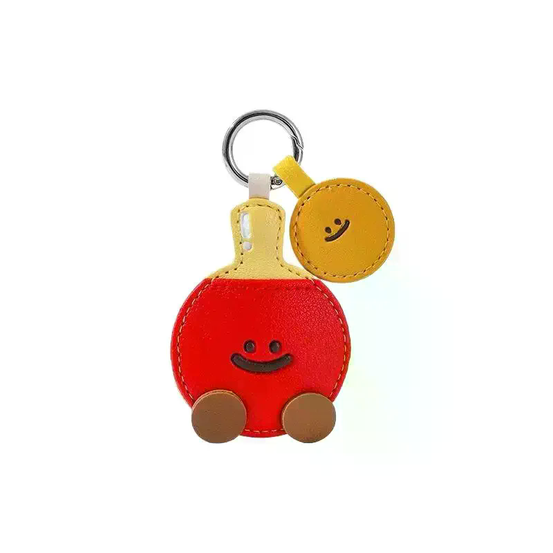 Cute Cartoon Leather Racket St - Table Tennis Keychain recension och pris