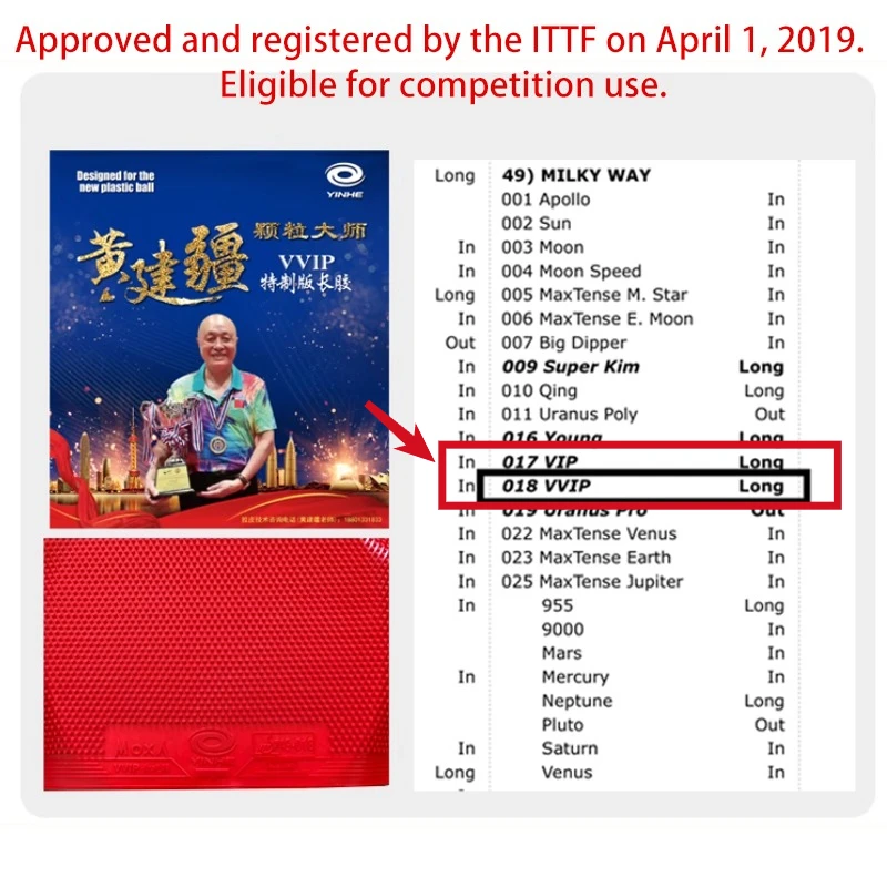 YINHE Huang Jianjiang  VVIP Ta - Table Tennis Paddle Set recension och pris